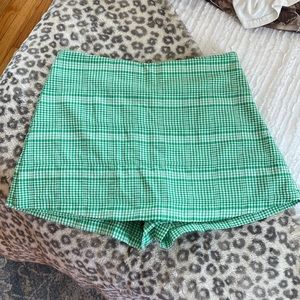 Green gingham skort